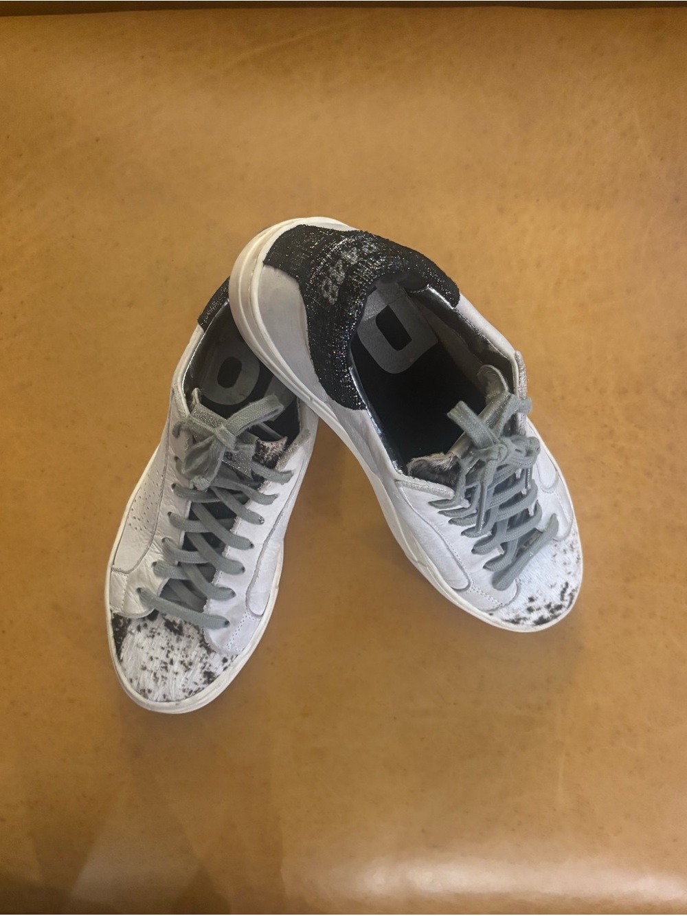 P448 White Gray Black Low-Top Sneakers